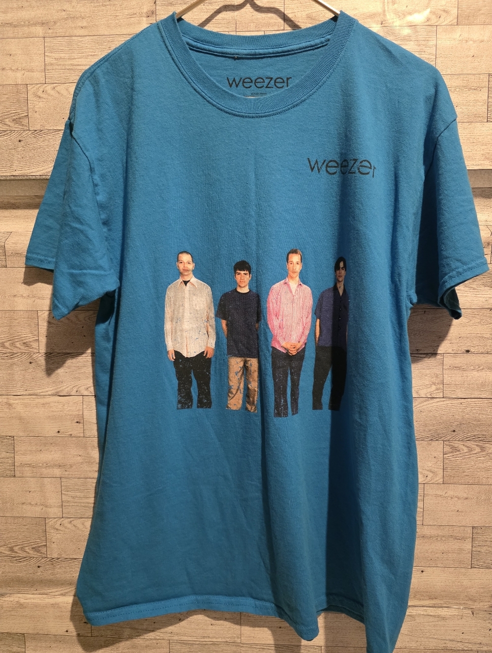 Weezer Men's Teal Graphic Band T-Shirt